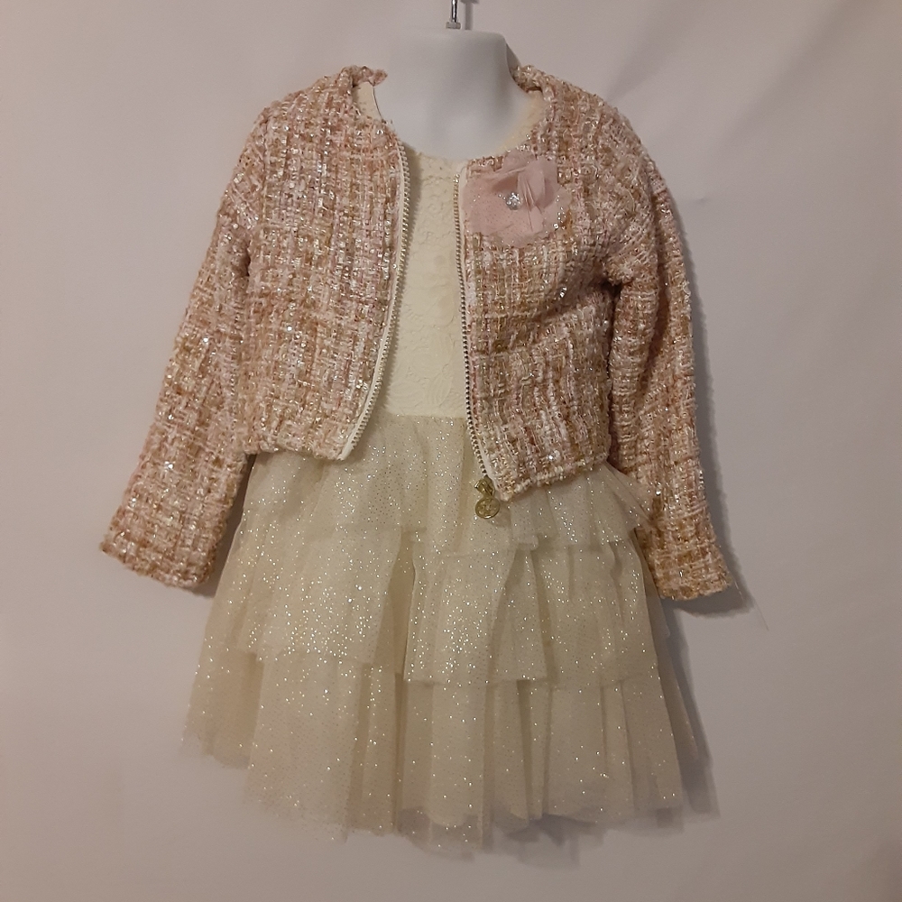 Girls 4T 2-Piece Tweed Jacket and Tutu Dress